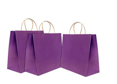 Good price 12 * 16 * 6 изготовленных на заказ дюйма бумажных мешков Крафт, пурпурных бумажных мешков с ручками онлайн