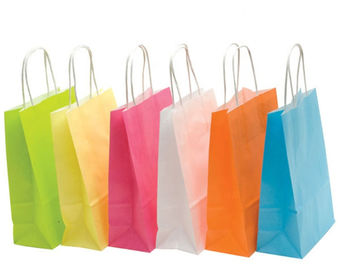 Good price Ресиклабле покрашенные бумажные мешки Крафт, изготовленные на заказ бумажные мешки Брауна для универмагов онлайн